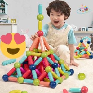 jeu de construction magnétique Montessori composé de 64 pièces
